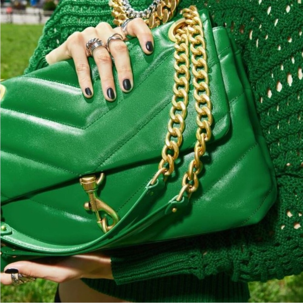 Rebecca Minkoff Edie Quilted Shoulder Bag with Gold‎ Chain - Picture 2 of 10